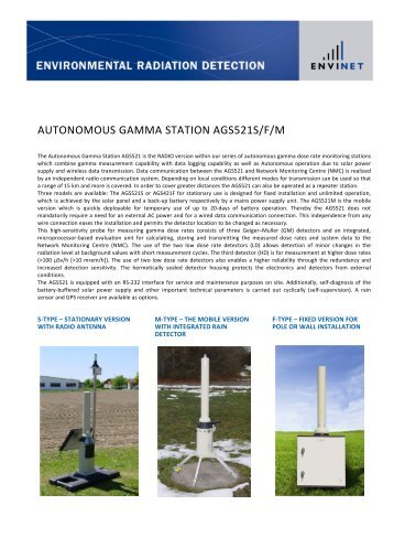 AUTONOMOUS GAMMA STATION AGS521S/F/M - ENVINET GmbH