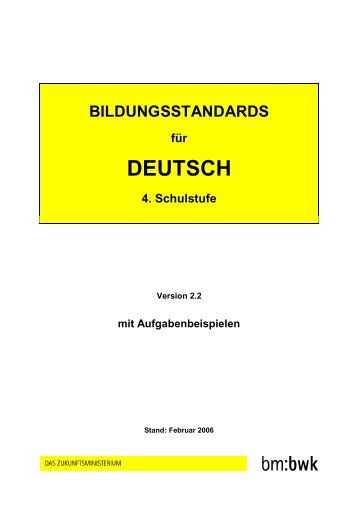 Bildungsstandards „Deutsch“ - Gemeinsam lernen