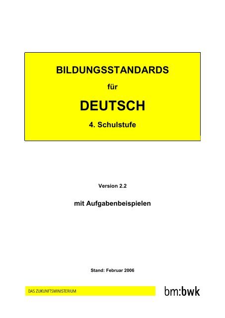 Bildungsstandards „Deutsch“ - Gemeinsam lernen