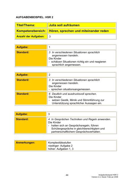 Bildungsstandards „Deutsch“ - Gemeinsam lernen