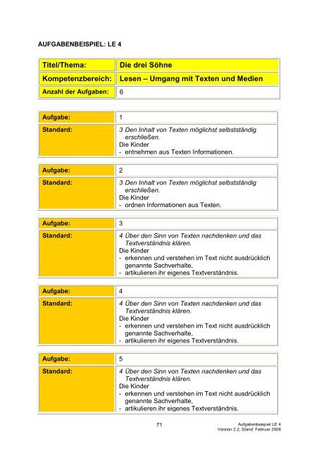 Bildungsstandards „Deutsch“ - Gemeinsam lernen