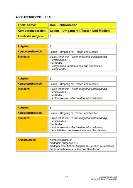 Bildungsstandards „Deutsch“ - Gemeinsam lernen