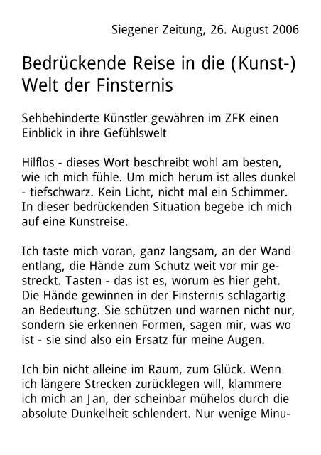 Siegener Zeitung 26 August 2006