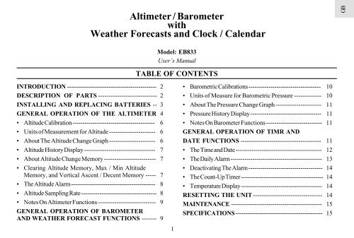 Weather Barometric Pressure Chart