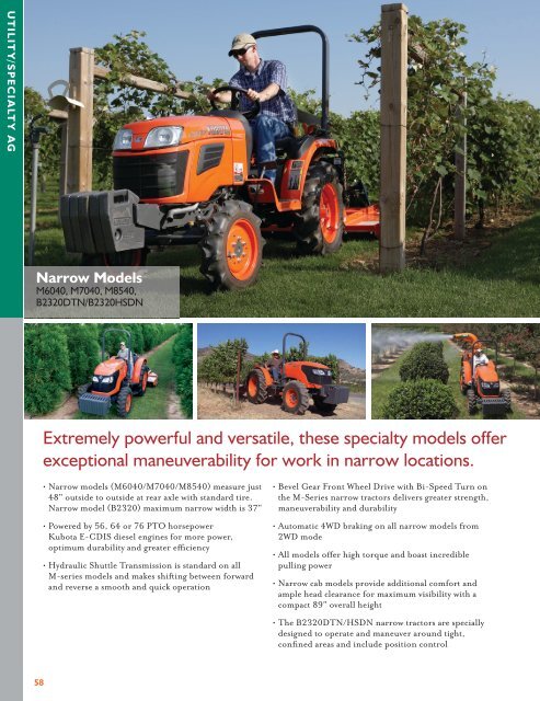 Narrow Models - Kubota Tractor Corporation