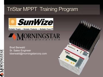 TriStar MPPT Training Program