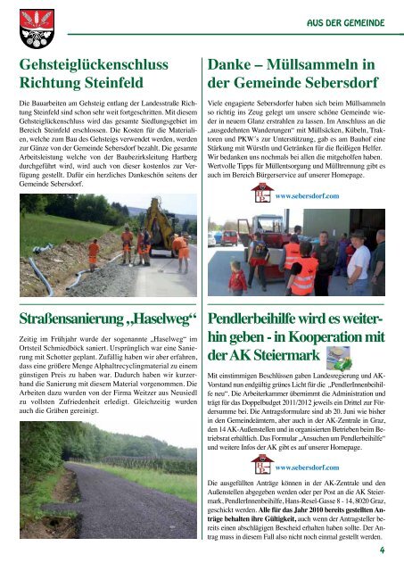 Gemeindezeitung Juli 2011 - Gemeinde und Tourismusverband ...