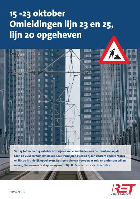 15 -23 oktober Omleidingen lijn 23 en 25, lijn 20 opgeheven