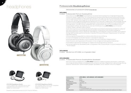 produktkatalog I schweiz I CHF - Audio-Technica