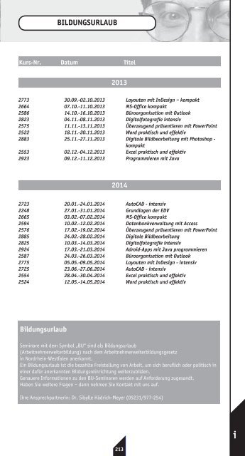 Jahresprogramm - Volkshochschule Detmold