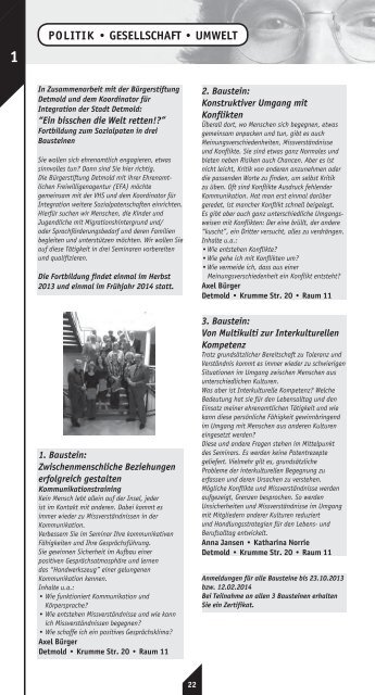 Jahresprogramm - Volkshochschule Detmold