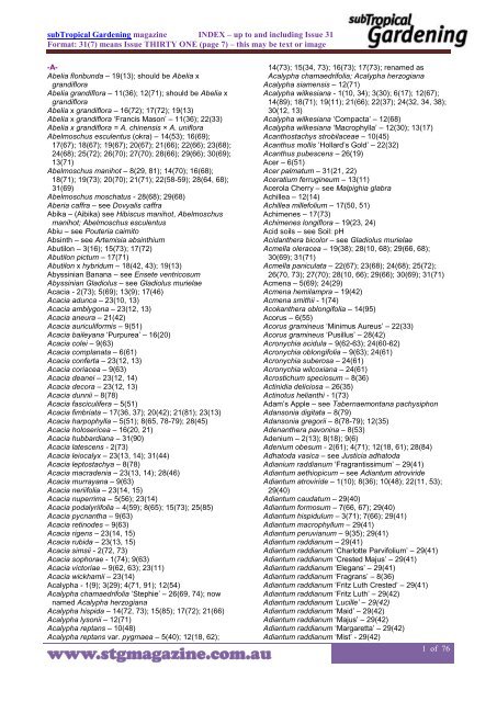 STG Index PDF - subTropical Gardening