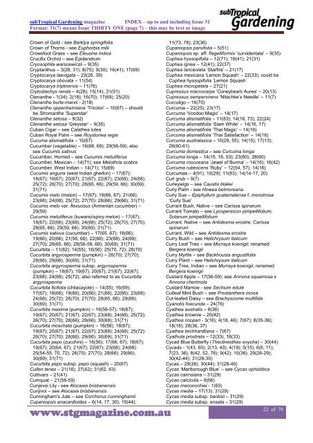 STG Index PDF - subTropical Gardening