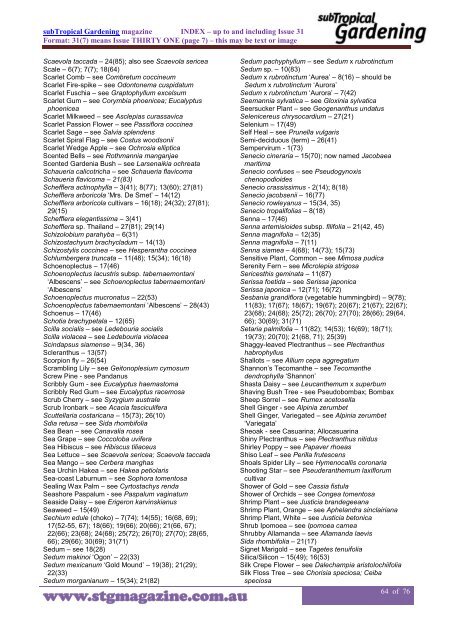 STG Index PDF - subTropical Gardening