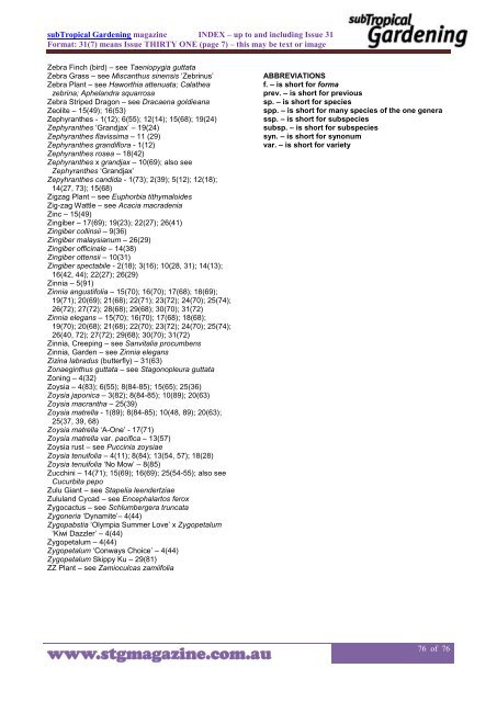 STG Index PDF - subTropical Gardening