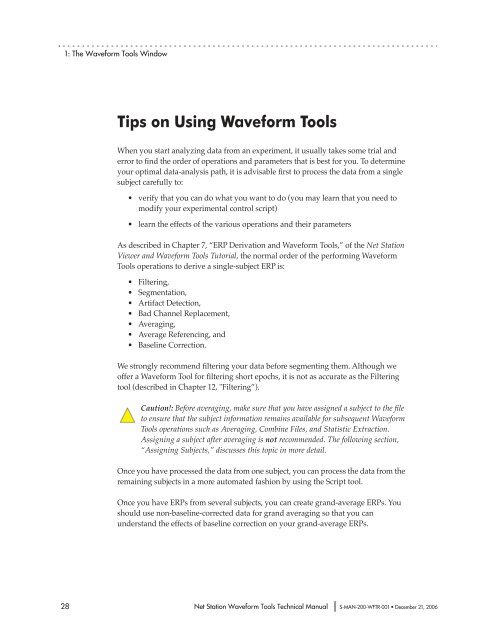 Net Station Waveform Tools - College of Education & Human ...