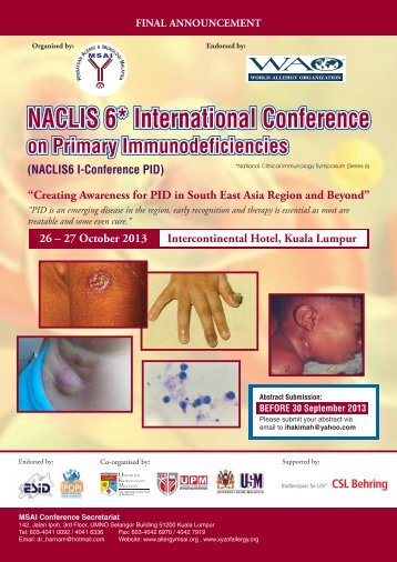 6th edition of the National Clinical Immunology Symposium ... - IPOPI