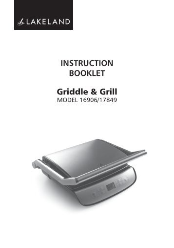 INSTRUCTION BOOKLET Griddle & Grill - Lakeland