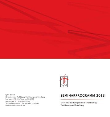 SEMINARPROGRAMM 2013 - SySt