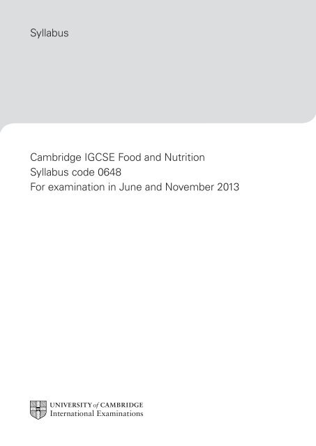 2013 Syllabus - Cambridge International Examinations