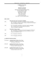 Michael Leitner's CV - Department of Geography & Anthropology