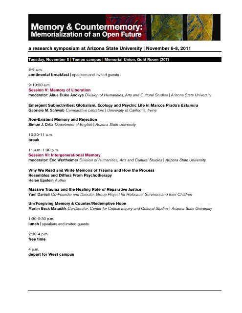 Symposium Program (printable PDF) - ASU Jewish Studies