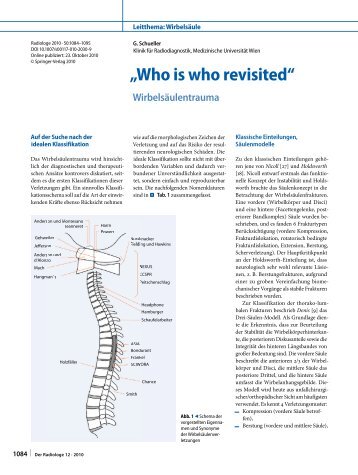 „Who is who revisited“. Wirbelsäulentrauma - trauma imaging