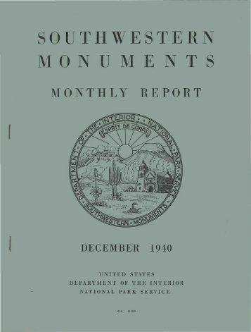 SOUTHWESTERN MONUMENTS - National Park Service History