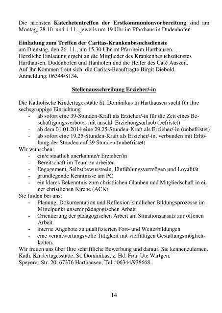 1 Das Unvollkommene lieben und ertragen - Pfarrgemeinde ...