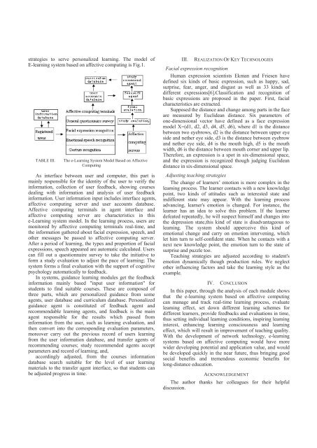 Research on E-learning system based on Affective Computing