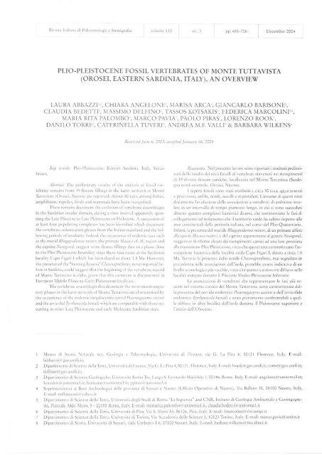 plio-pleistocene fossil vertebrates of monte tuttavista