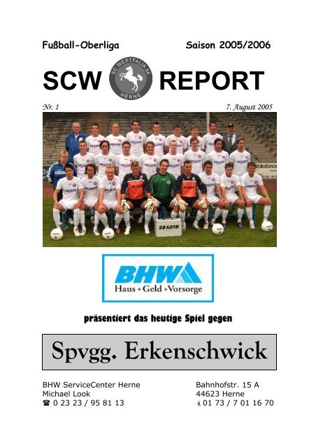 SCW REPORT Spvgg. Erkenschwick - SC Westfalia 04 Herne eV