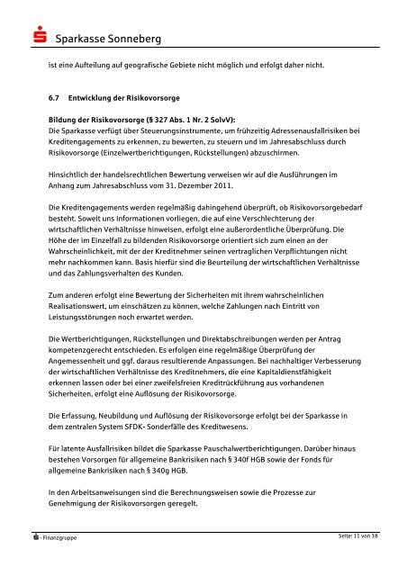 Anwendungsbereich (§ 323 SolvV) - Sparkasse Sonneberg