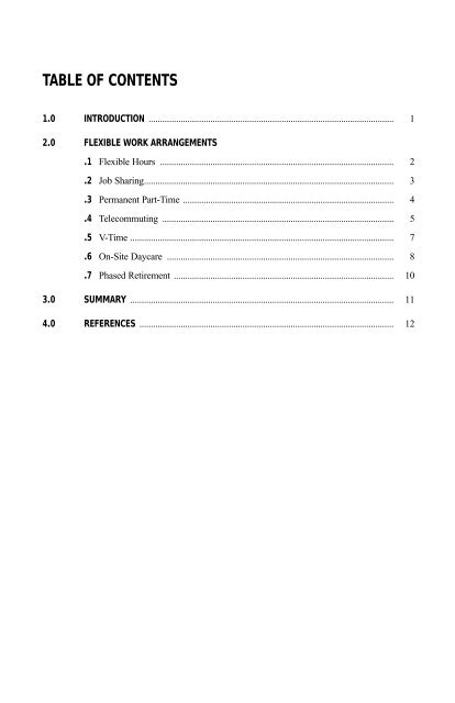 FLEXIBLE WORK ARRANGEMENTS - APEGM