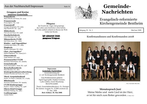 Gem3_2008.pdf - Evangelisch-reformierte Kirchengemeinde Bentheim