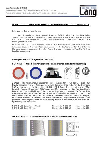 2013-03 WHD Lautsprecher mit Beleuchtung - Lang Roland & Co ...