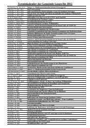 Terminkalender der Gemeinde Gasen für 2012