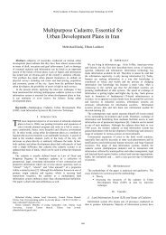 Multipurpose Cadastre, Essential for Urban Development Plans in Iran