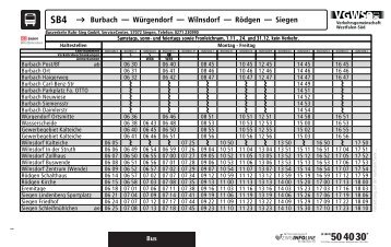 SB4 → Burbach Würgendorf Wilnsdorf Rödgen Siegen - ZWS