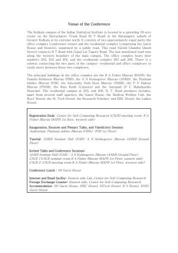 Venue, Paper Presentation and Session Details - Indian Statistical ...