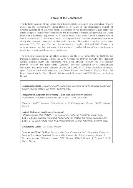 Venue, Paper Presentation and Session Details - Indian Statistical ...