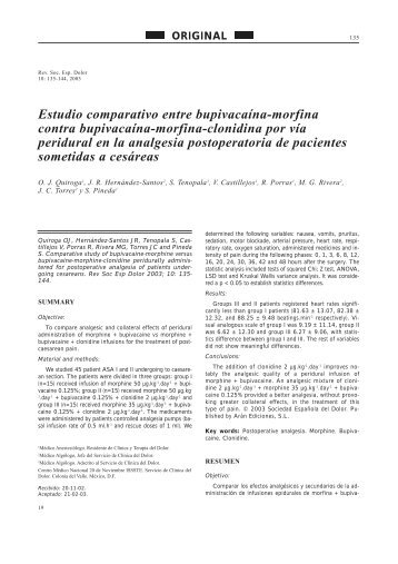 Estudio comparativo entre bupivacaína-morfina contra bupivacaína ...
