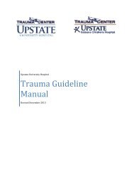 Trauma Guideline Manual - SUNY Upstate Medical University