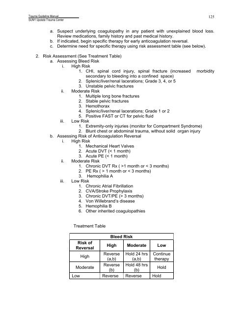 Trauma Guideline Manual - SUNY Upstate Medical University