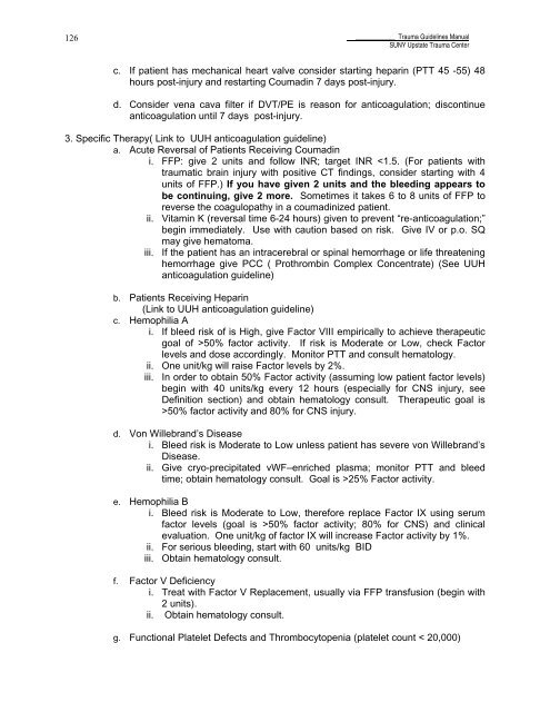 Trauma Guideline Manual - SUNY Upstate Medical University