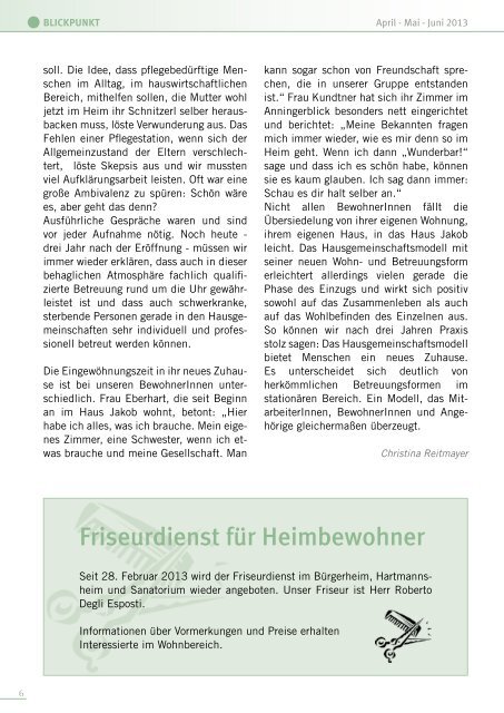 Blickpunkt April - Juni 2013 (pdf - 2MB) - Zum Heiligen Geist