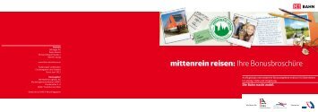 mittenrein reisen: Ihre Bonusbroschüre - Fahrtziel Natur