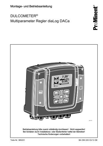 DULCOMETER® Multiparameter Regler diaLog DACa - ProMinent