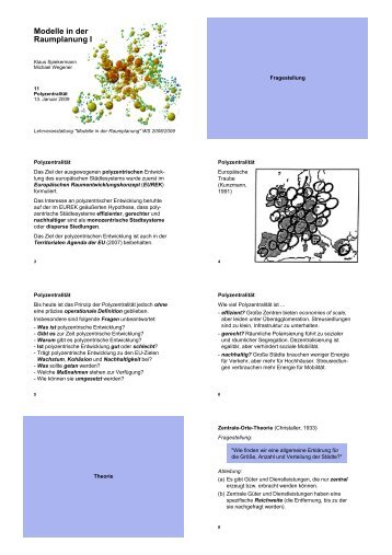 Modelle in der Raumplanung I - Spiekermann & Wegener Stadt- und ...