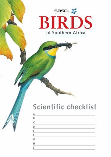 Sasol Scientific checklist - Sasol Birds of Southern Africa